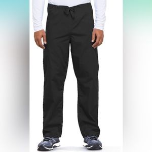 🔮 3/$15! NWT 2 Pair Black Unisex Cherokee Cargo Pant 3 Pockets Drawstring Large